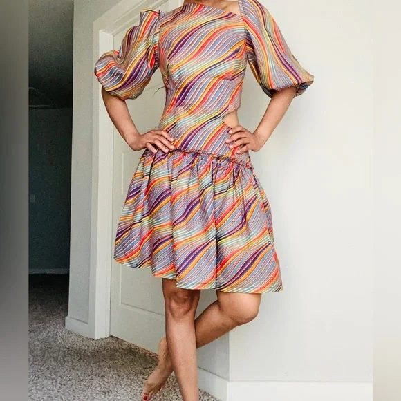 African Multicored Summer Dress - Picture 3 of 8